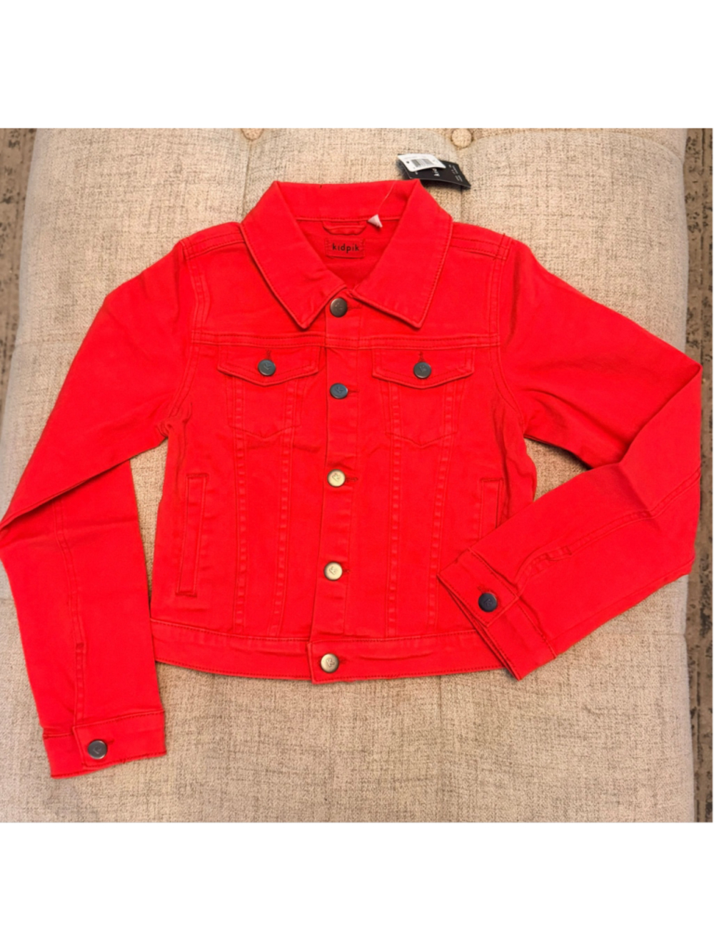 Girls Kidpik Pink Peacock Jean Jacket Size 12